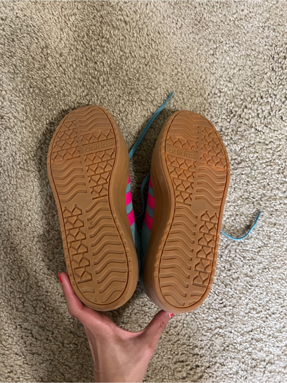 adidas VL Court Bold Teal & Hot Pink Platform Sneakers - Picture 7 of 7